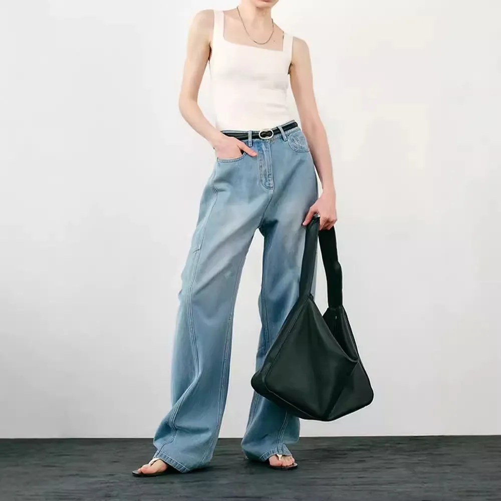 Sickle Wide Leg Deconstructed Jeans