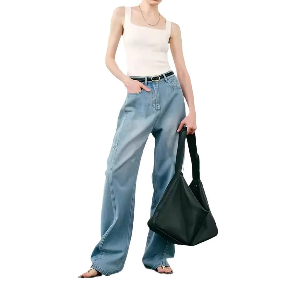 Sickle Wide Leg Deconstructed Jeans