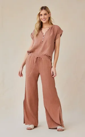 Side Slit Wide Leg Pants
