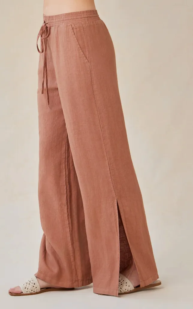 Side Slit Wide Leg Pants