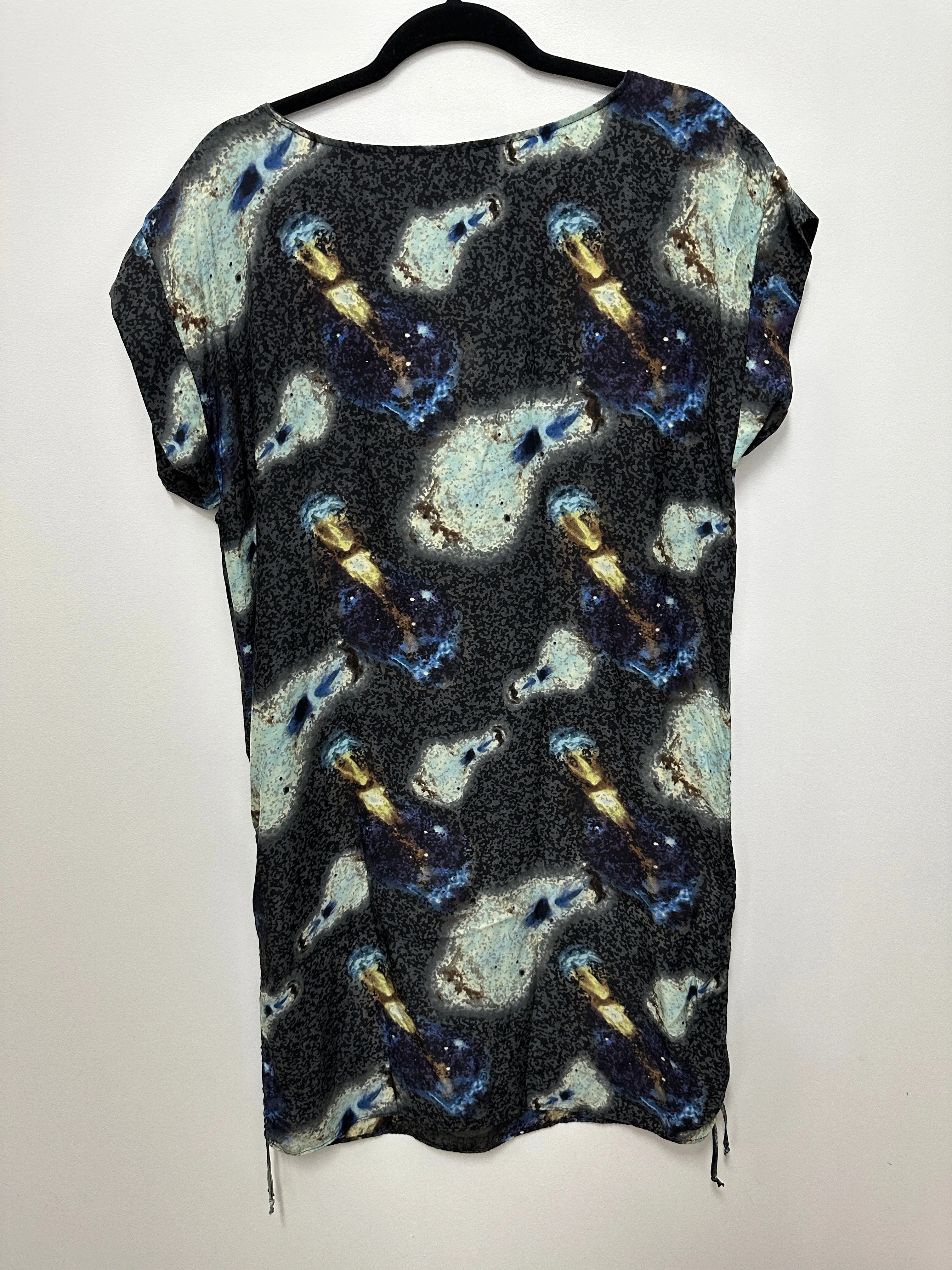 Silk Cosmic Mini Dress in Black