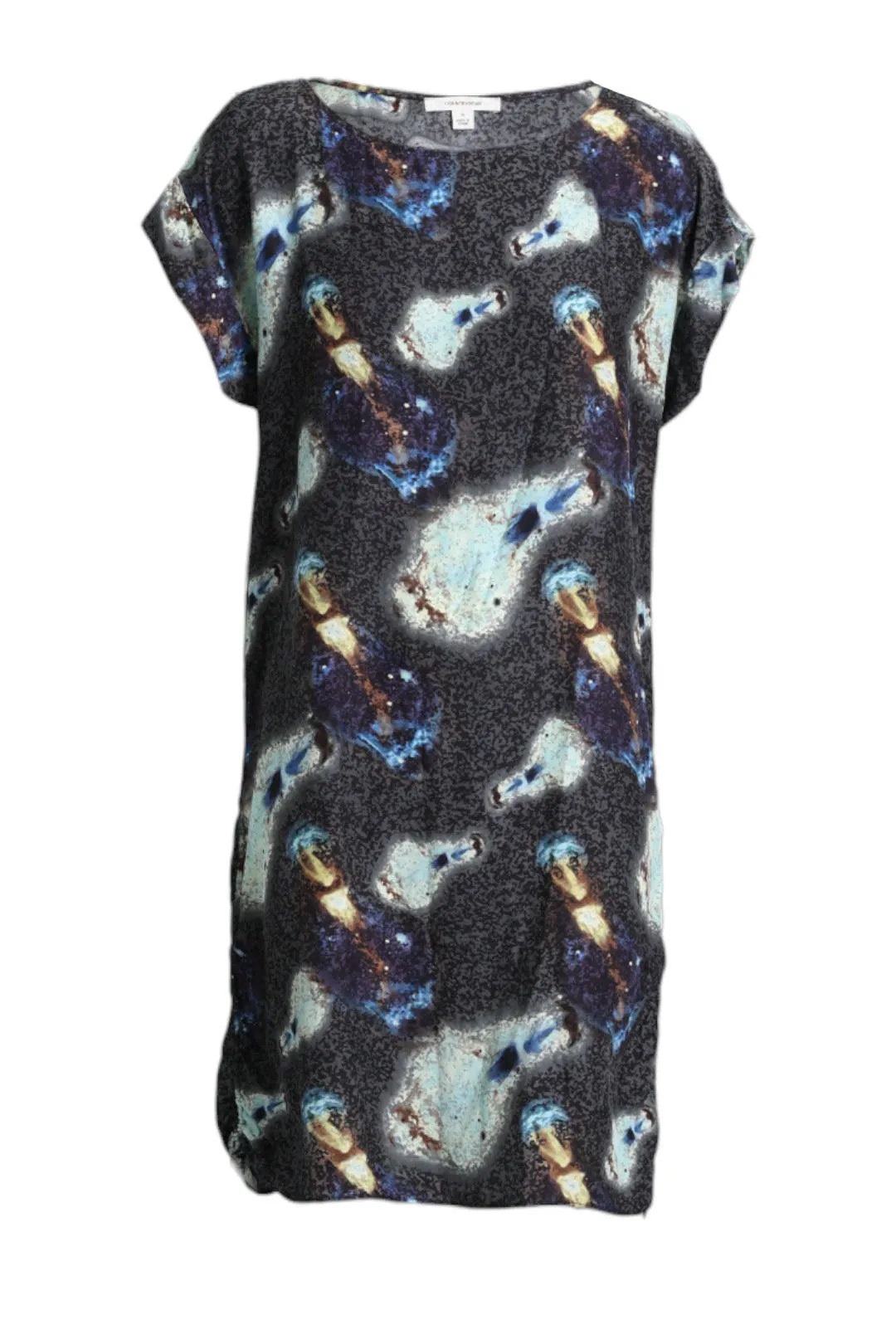 Silk Cosmic Mini Dress in Black