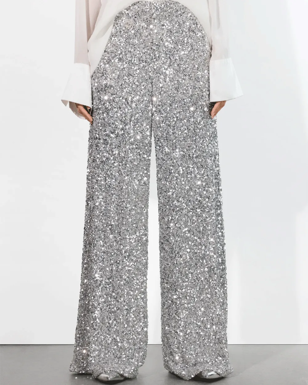 Silver Mame Sequin Pant
