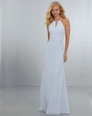 Simple 2018 Chiffon Bridesmaid Dresses Halter Neckline A-line Honor of the Maid Dresses Floor Length