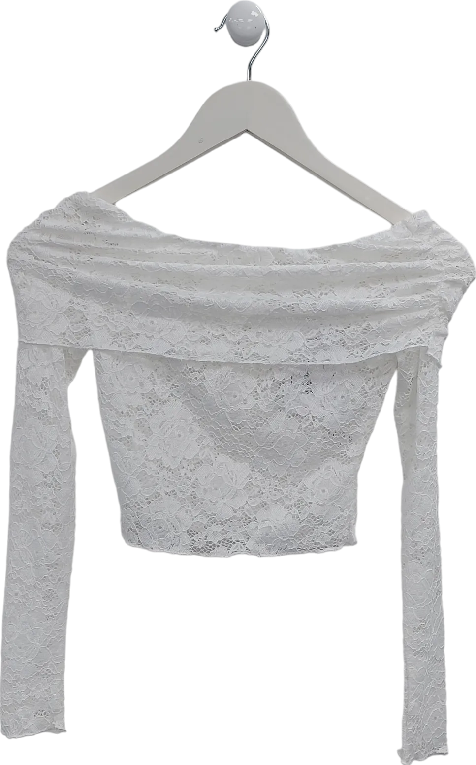 SLA the label White Off The Shoulder Lace Top UK XXXS
