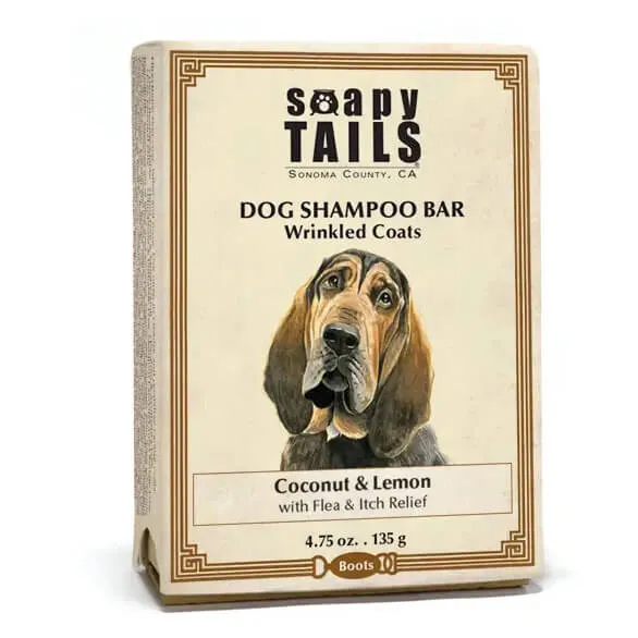 Soapy Tails Dog Shampoo Bar for Wrinkled Coats - Coconut & Lemon