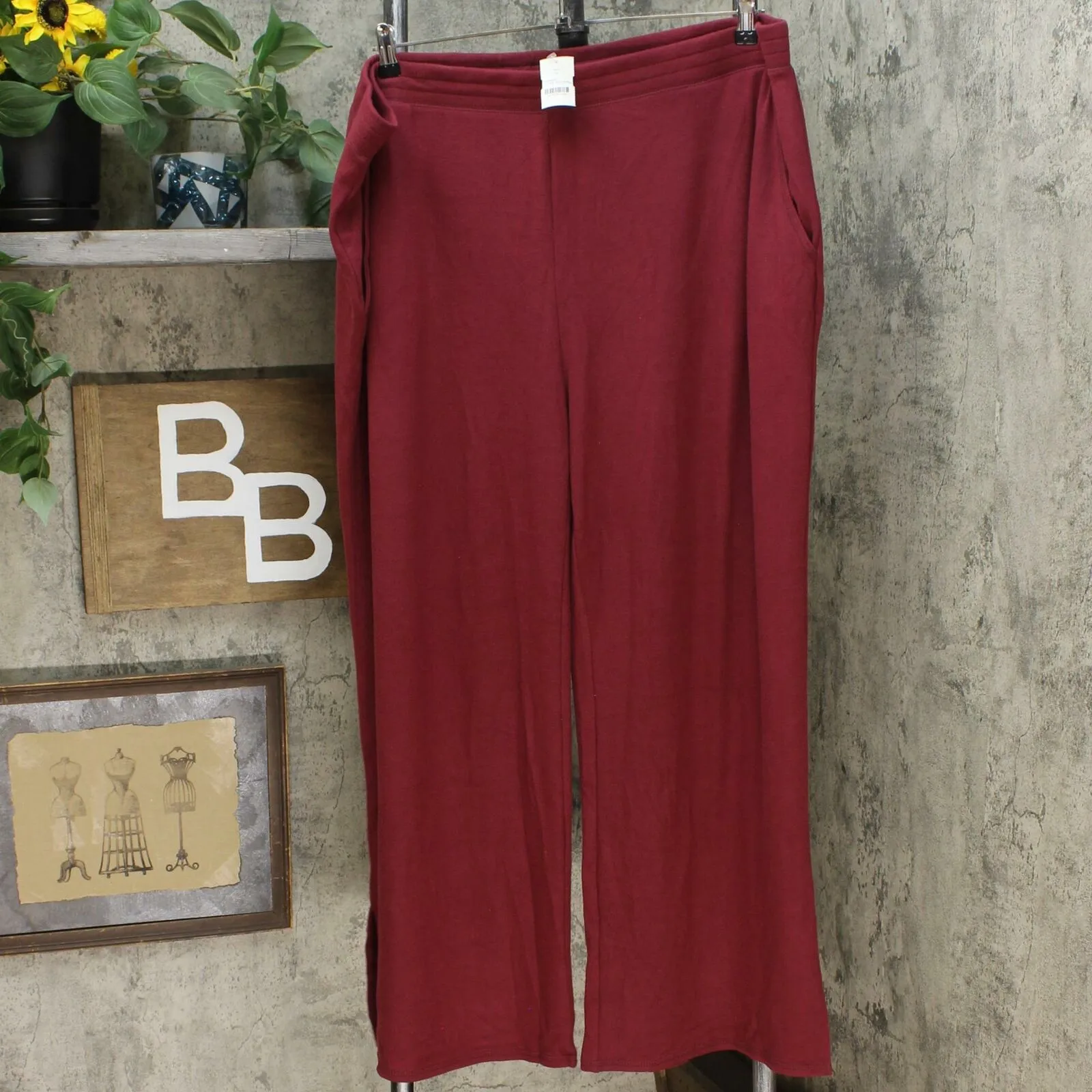 Soft & Cozy Women's Plus Size Brushed Hacci Knit Pants With Pockets