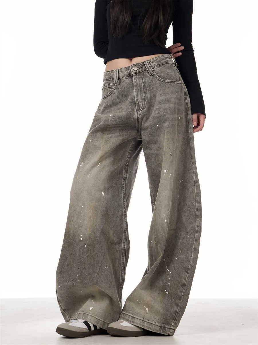 Splash-Ink Wide-Leg Jeans