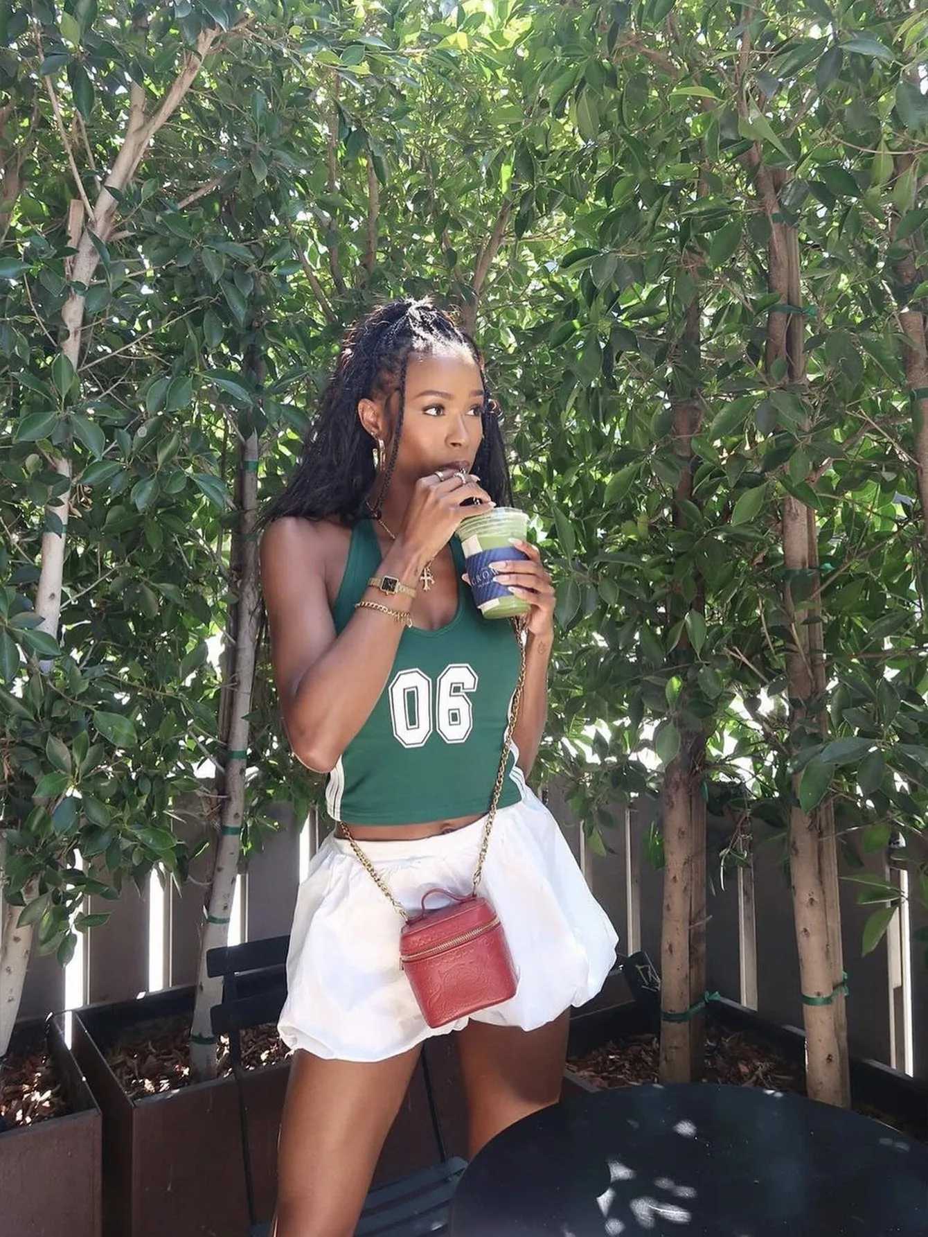 Sporty Chic Retro Number Print Halter Neck Crop Top
