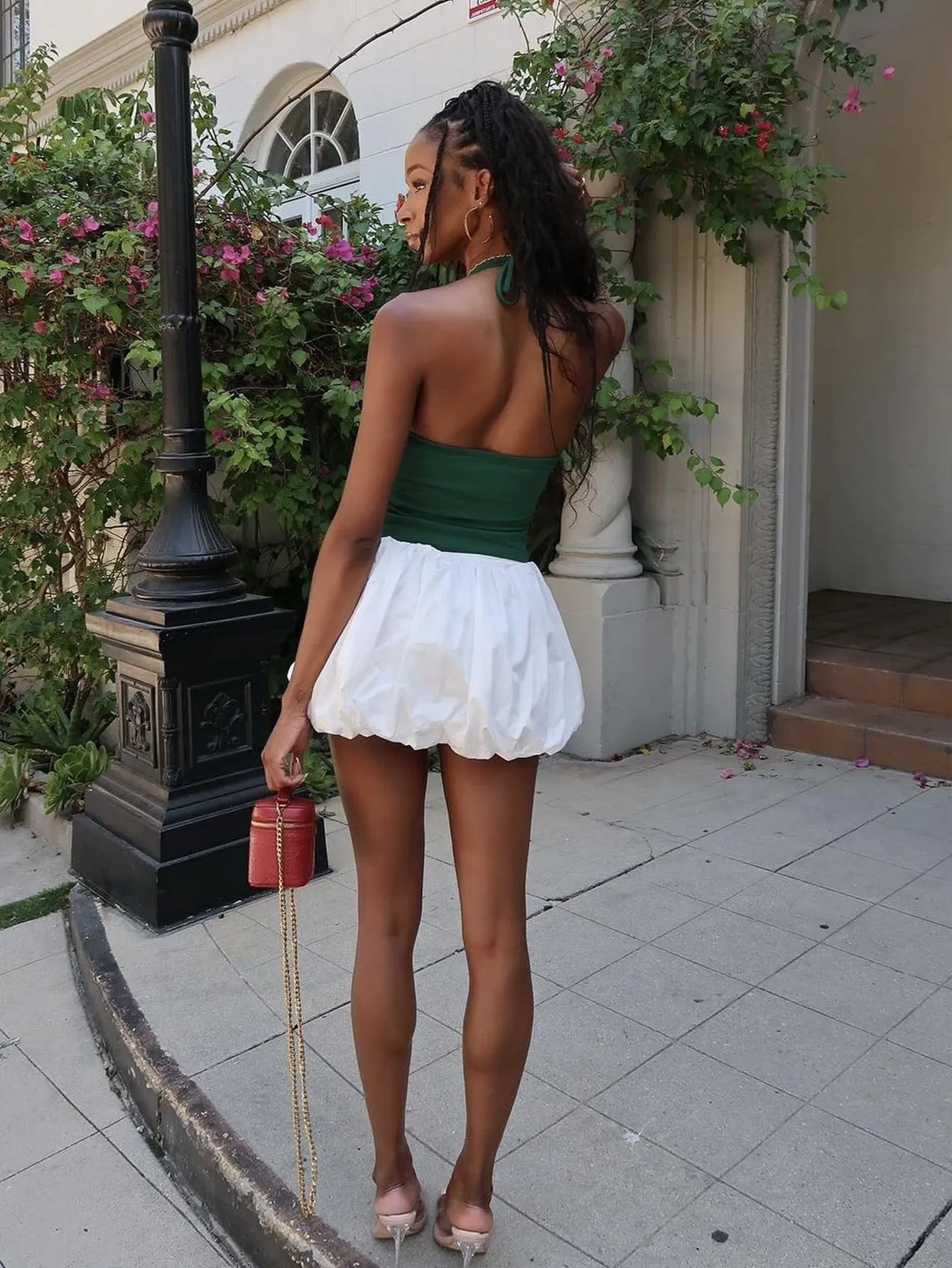 Sporty Chic Retro Number Print Halter Neck Crop Top