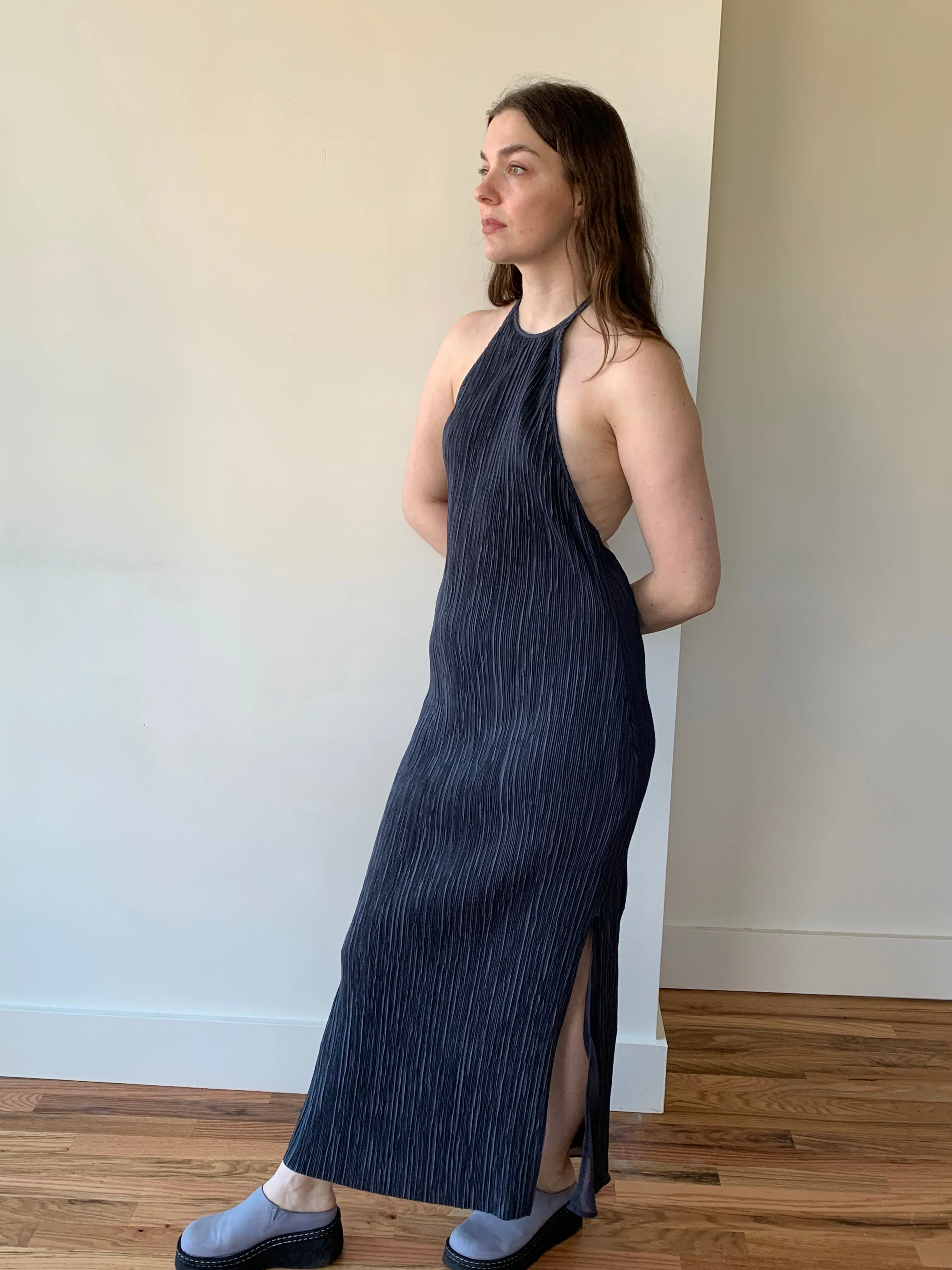 St. Agni pleated halter dress