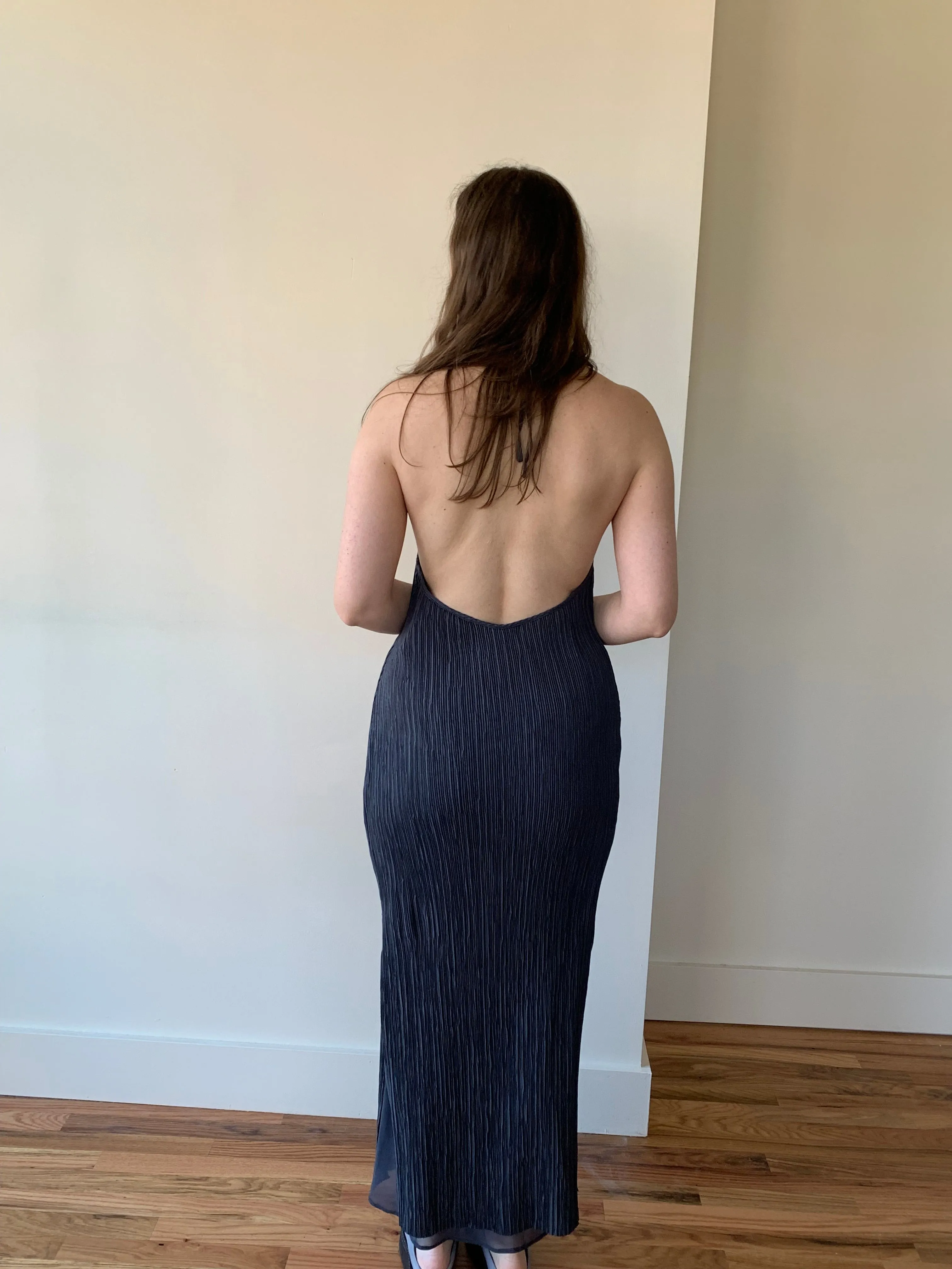 St. Agni pleated halter dress