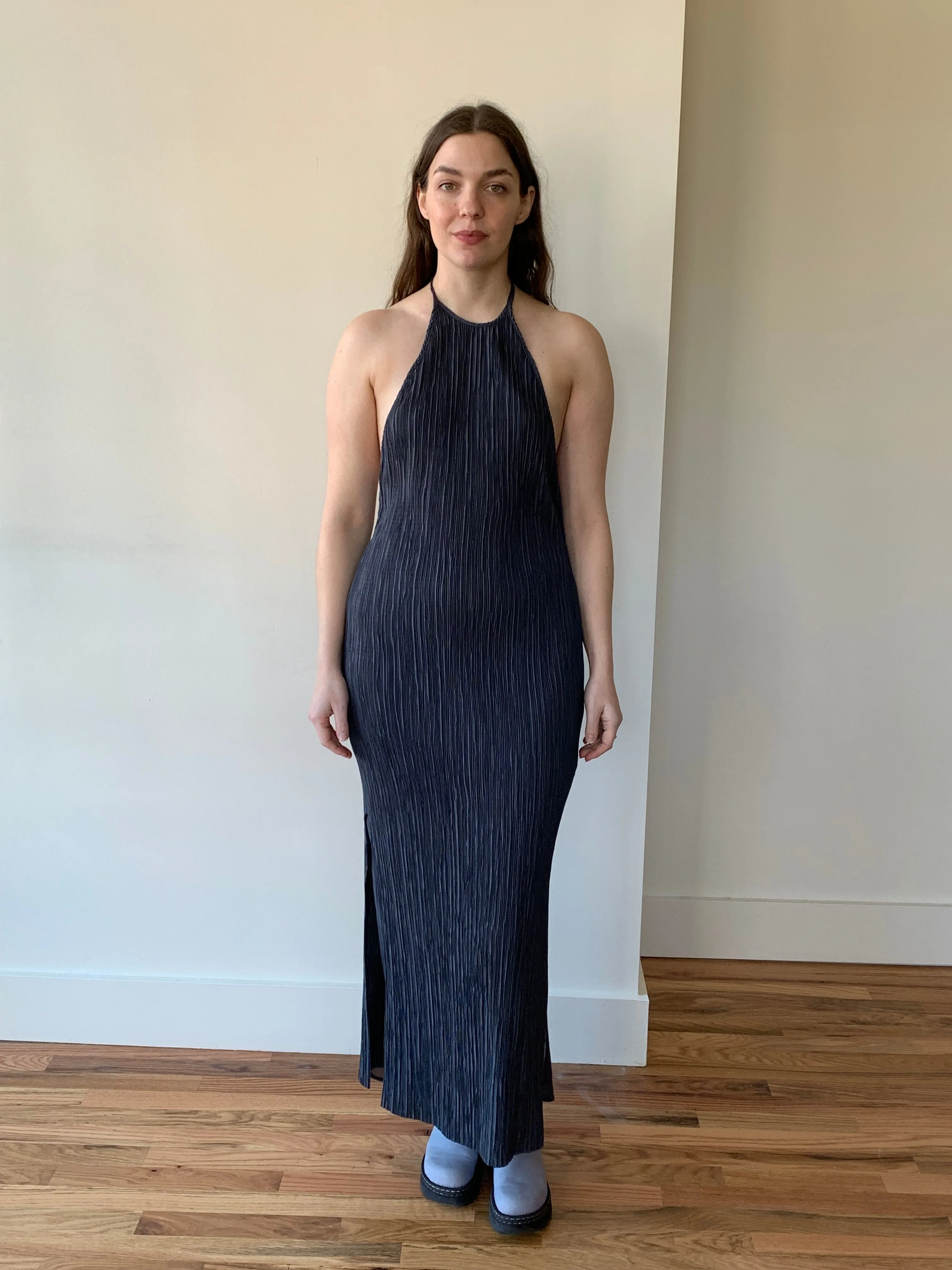 St. Agni pleated halter dress