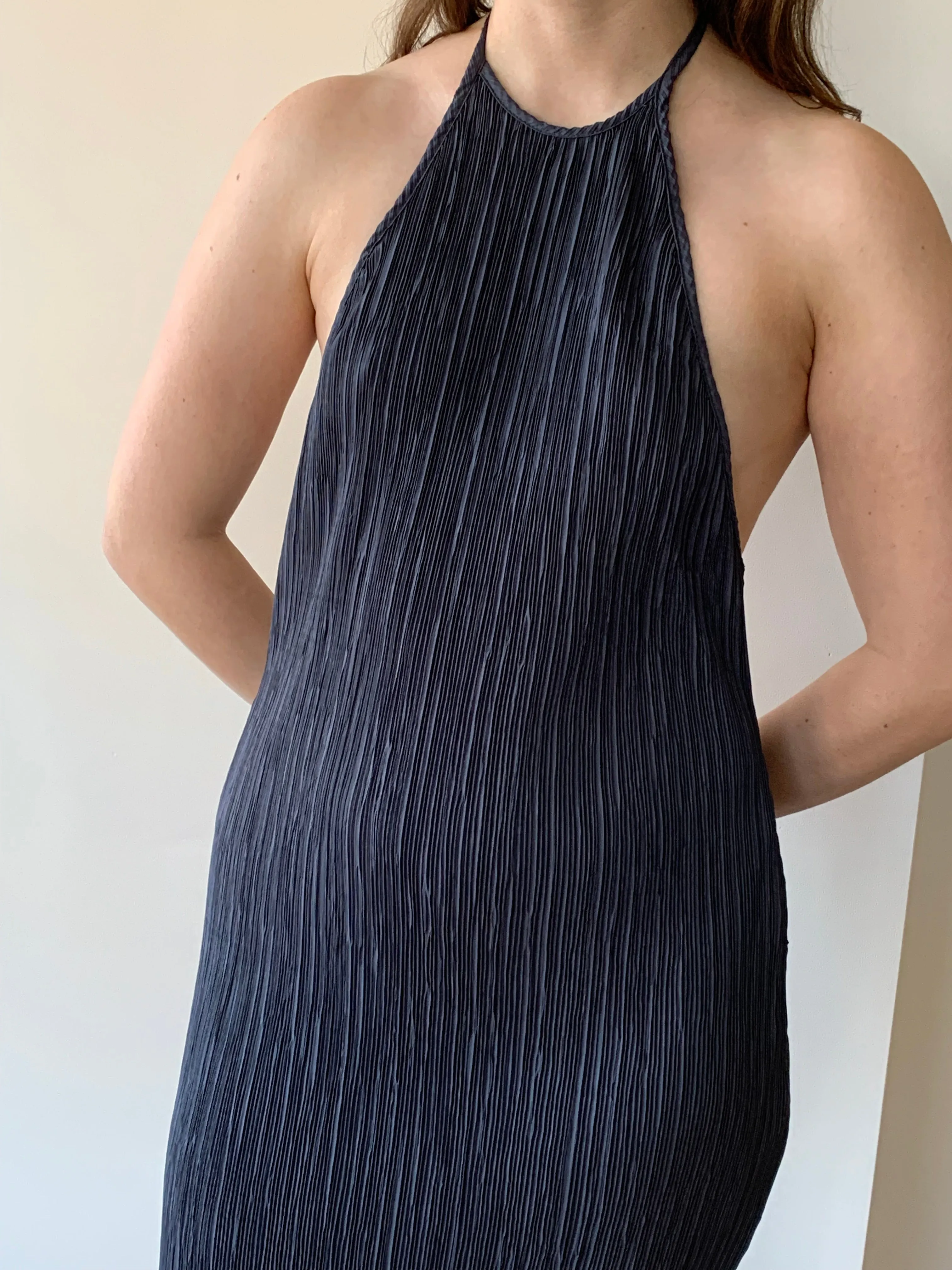 St. Agni pleated halter dress