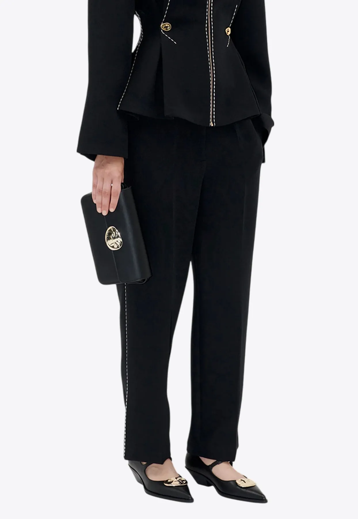 Straight Pants with Slits