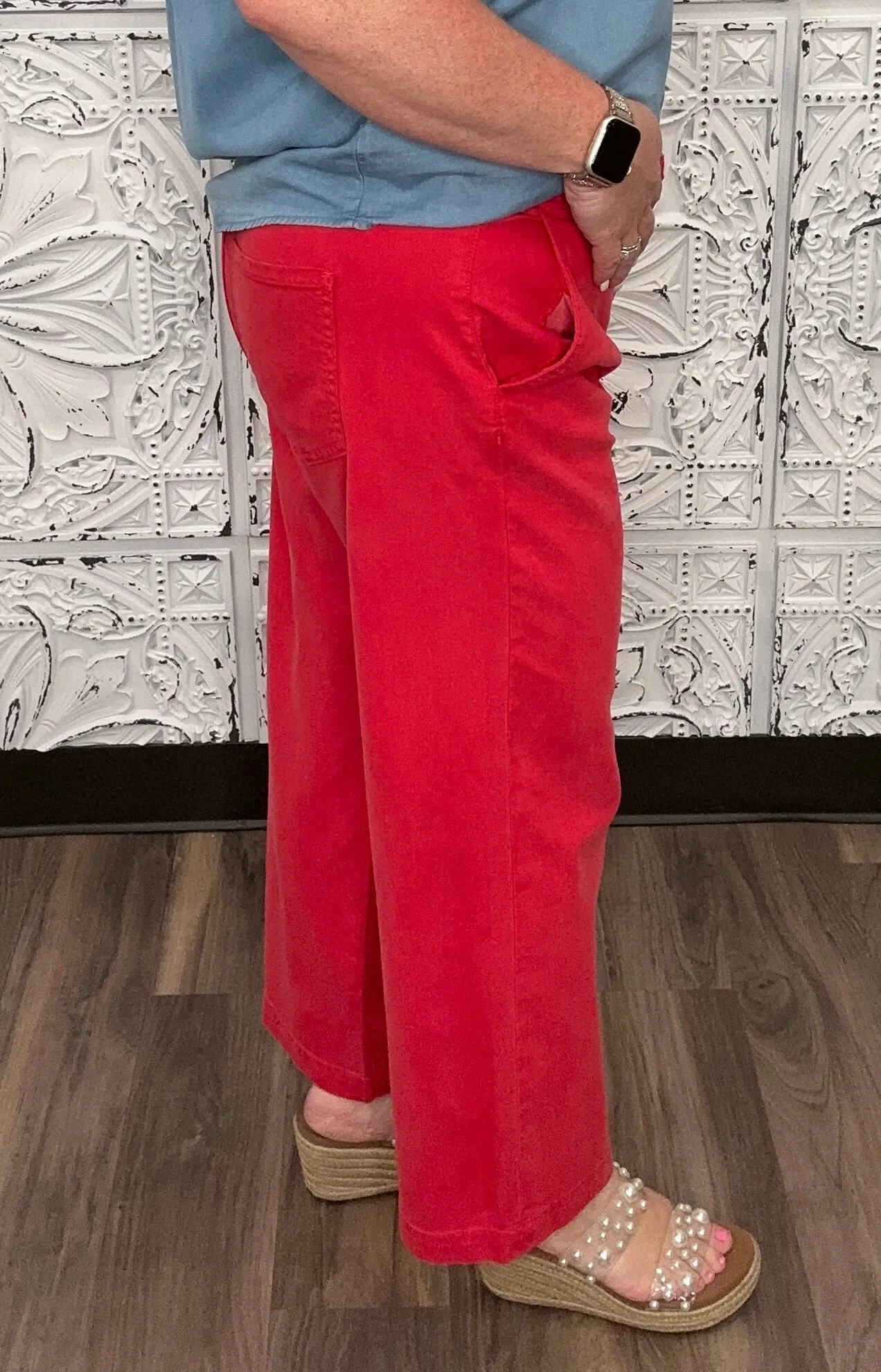 Stride High Rise Crop Wide Leg