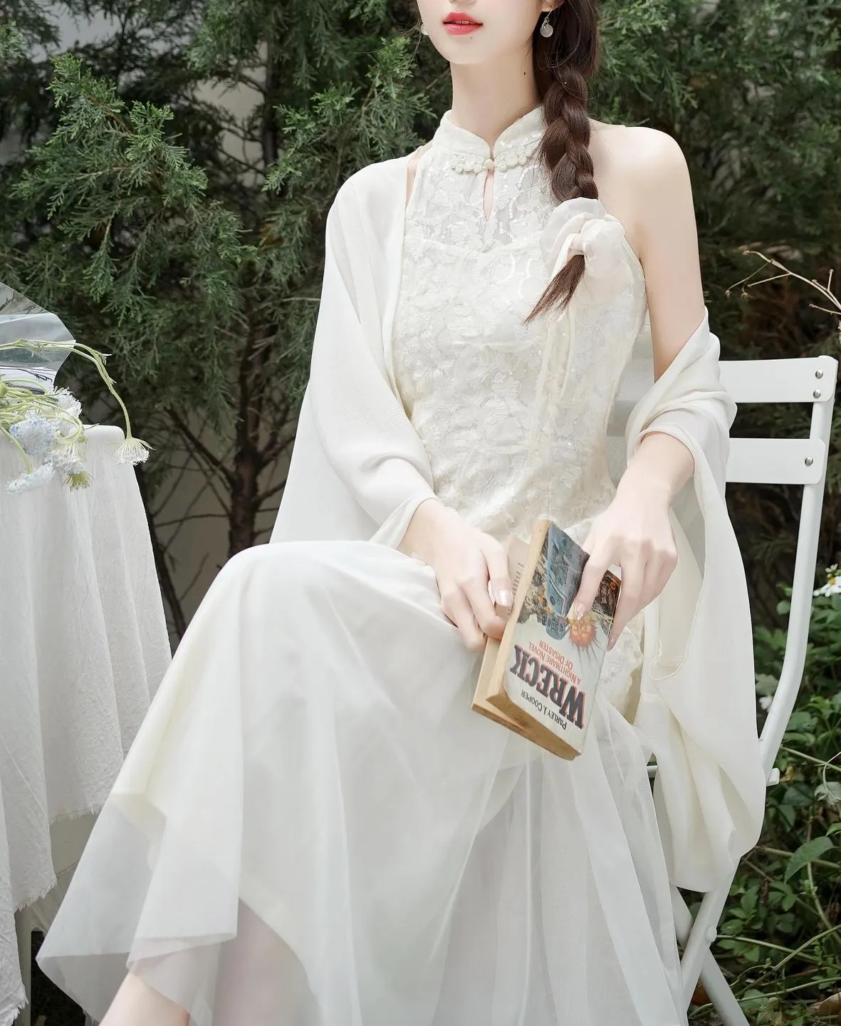 Stylish Dress with Solid Color and Toggle Button Detail