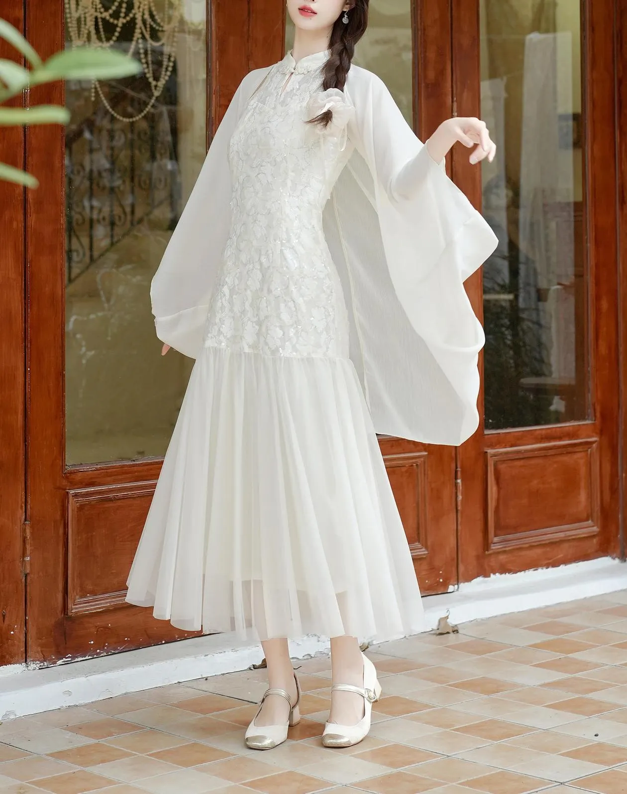 Stylish Dress with Solid Color and Toggle Button Detail