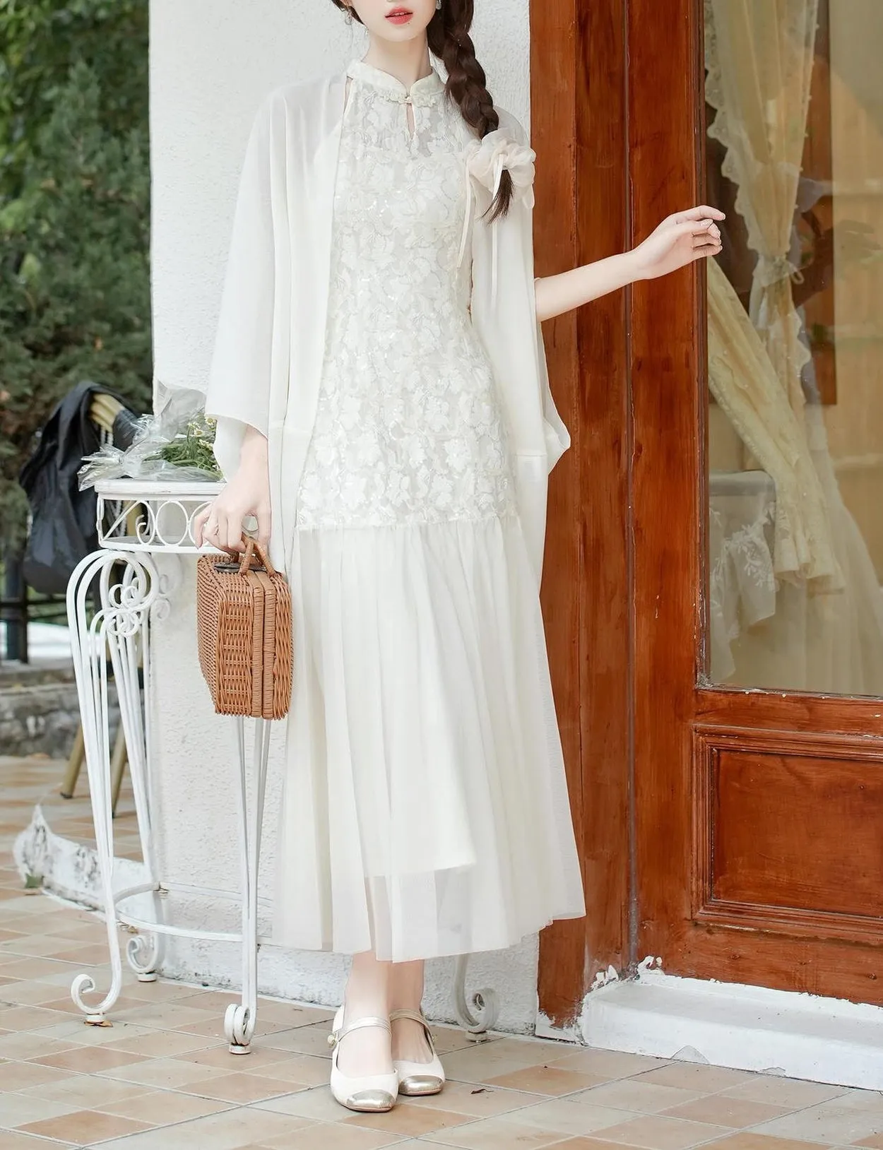 Stylish Dress with Solid Color and Toggle Button Detail