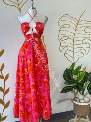 Sunset Orange Paradise Dress