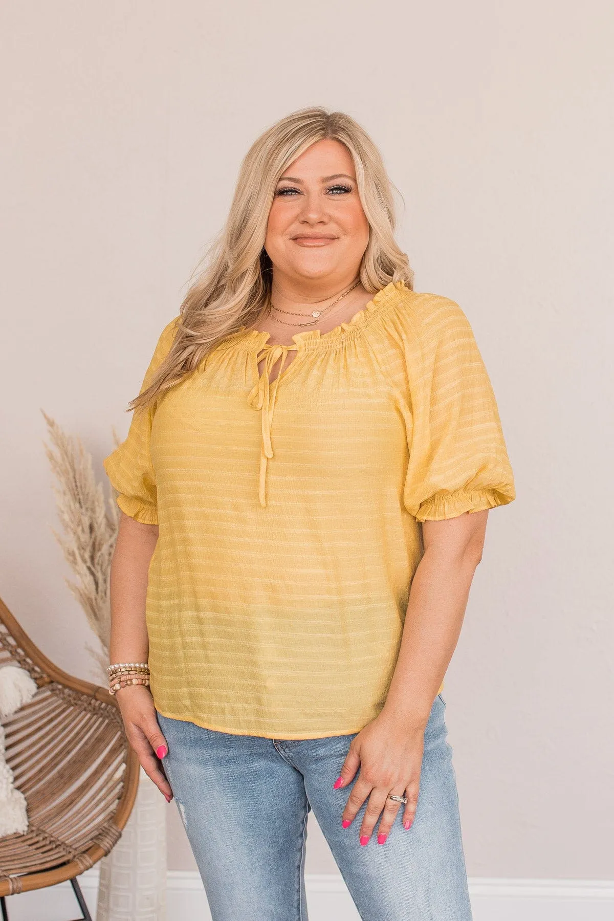 Sunshine Of Your Love Off The Shoulder Blouse- Yellow
