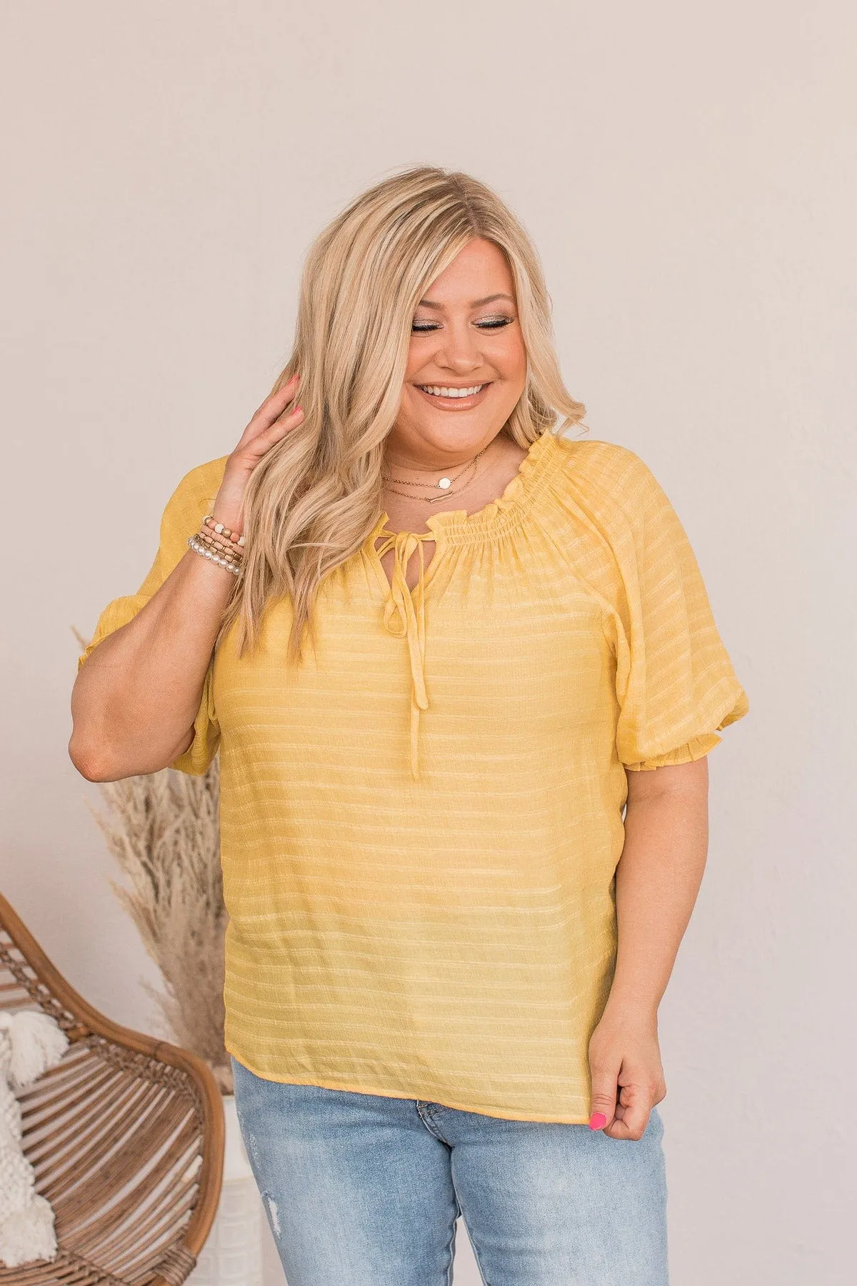 Sunshine Of Your Love Off The Shoulder Blouse- Yellow