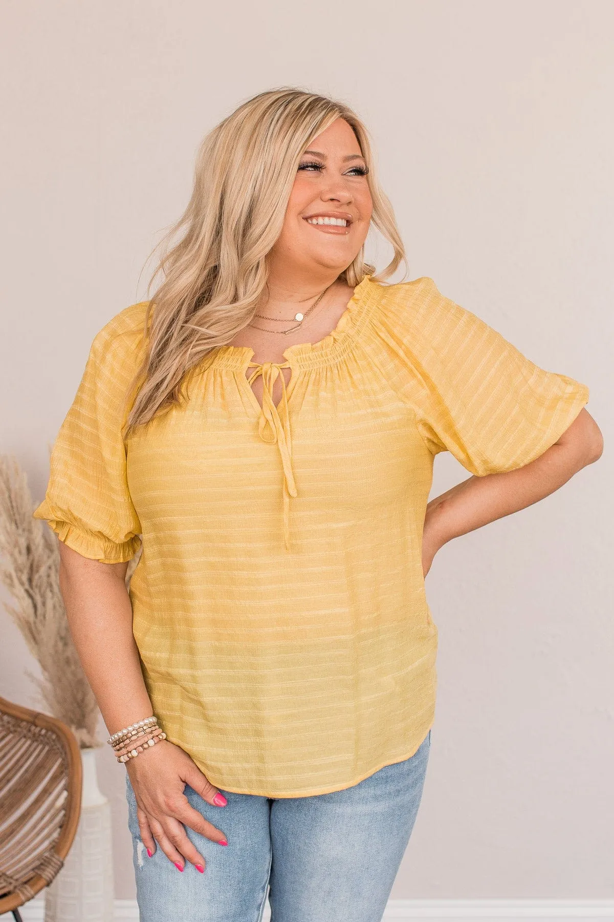 Sunshine Of Your Love Off The Shoulder Blouse- Yellow