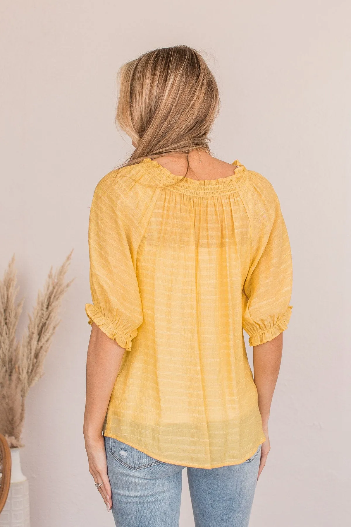 Sunshine Of Your Love Off The Shoulder Blouse- Yellow