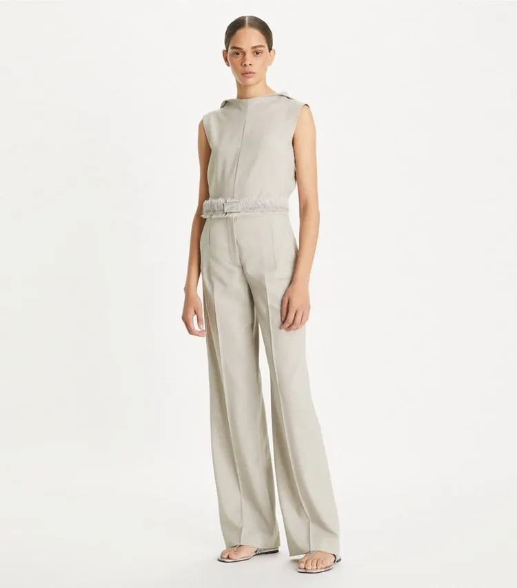 TAILORED DRAPEY MELANGE PANTS