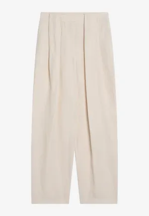 Tailored Linen-Blend Wide-Leg Pants