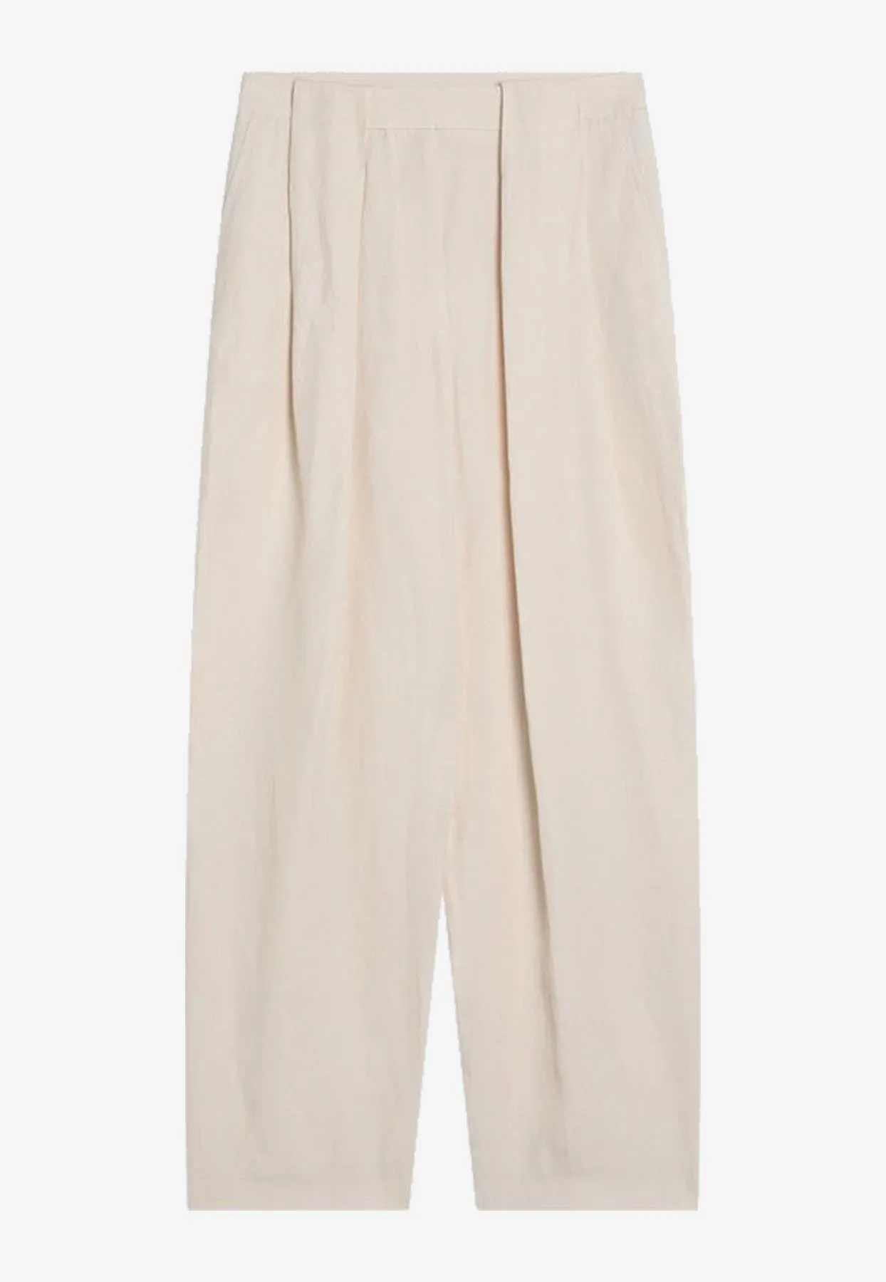 Tailored Linen-Blend Wide-Leg Pants