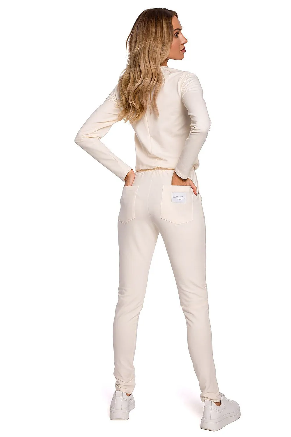 Tailored Long-Sleeve Fitted Jumpsuit