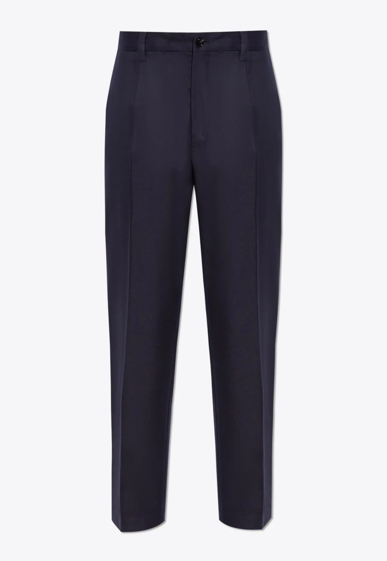 Tailored Straight-Leg Wool Pants