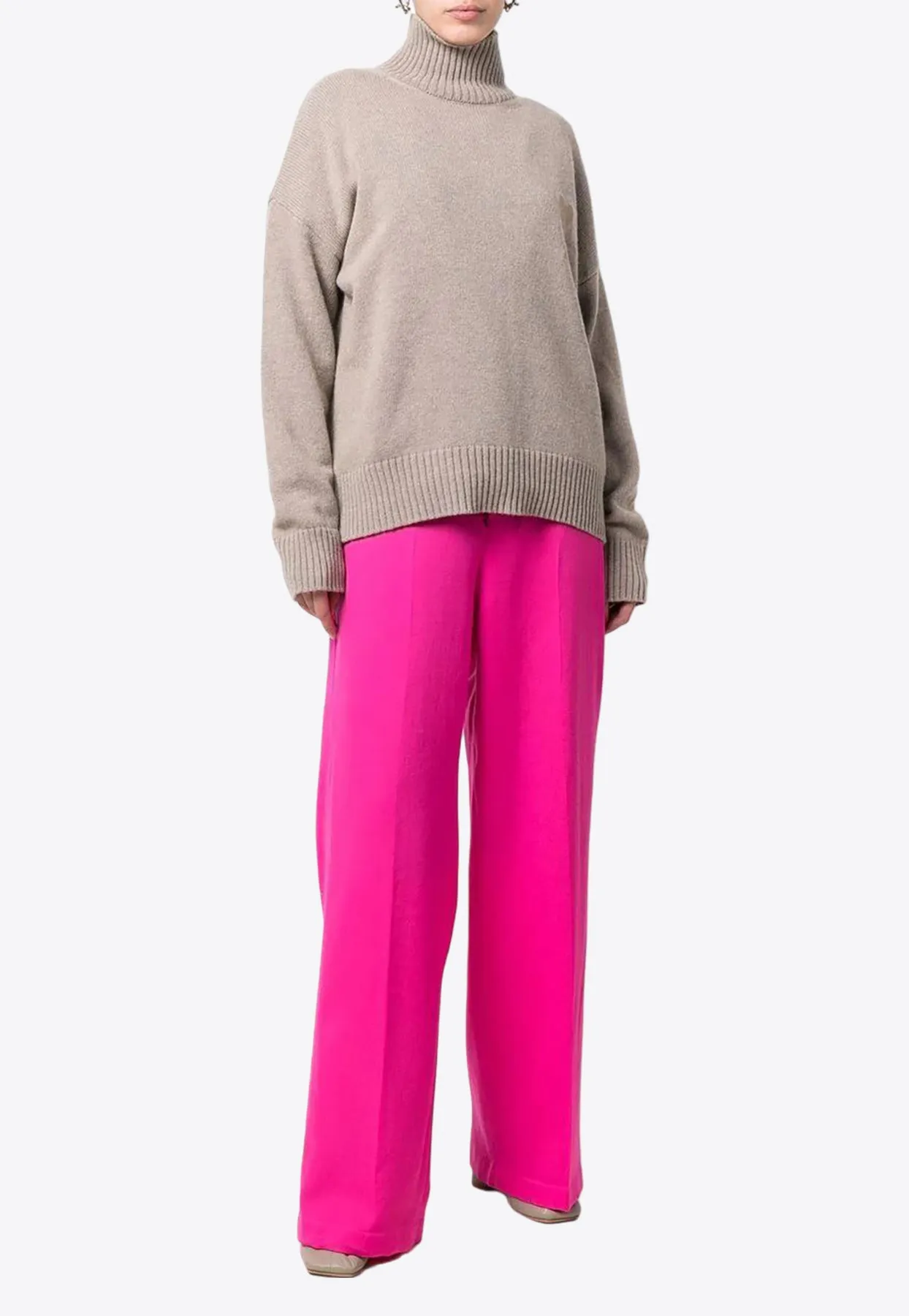 Tailored Wool Wide-Leg Pants