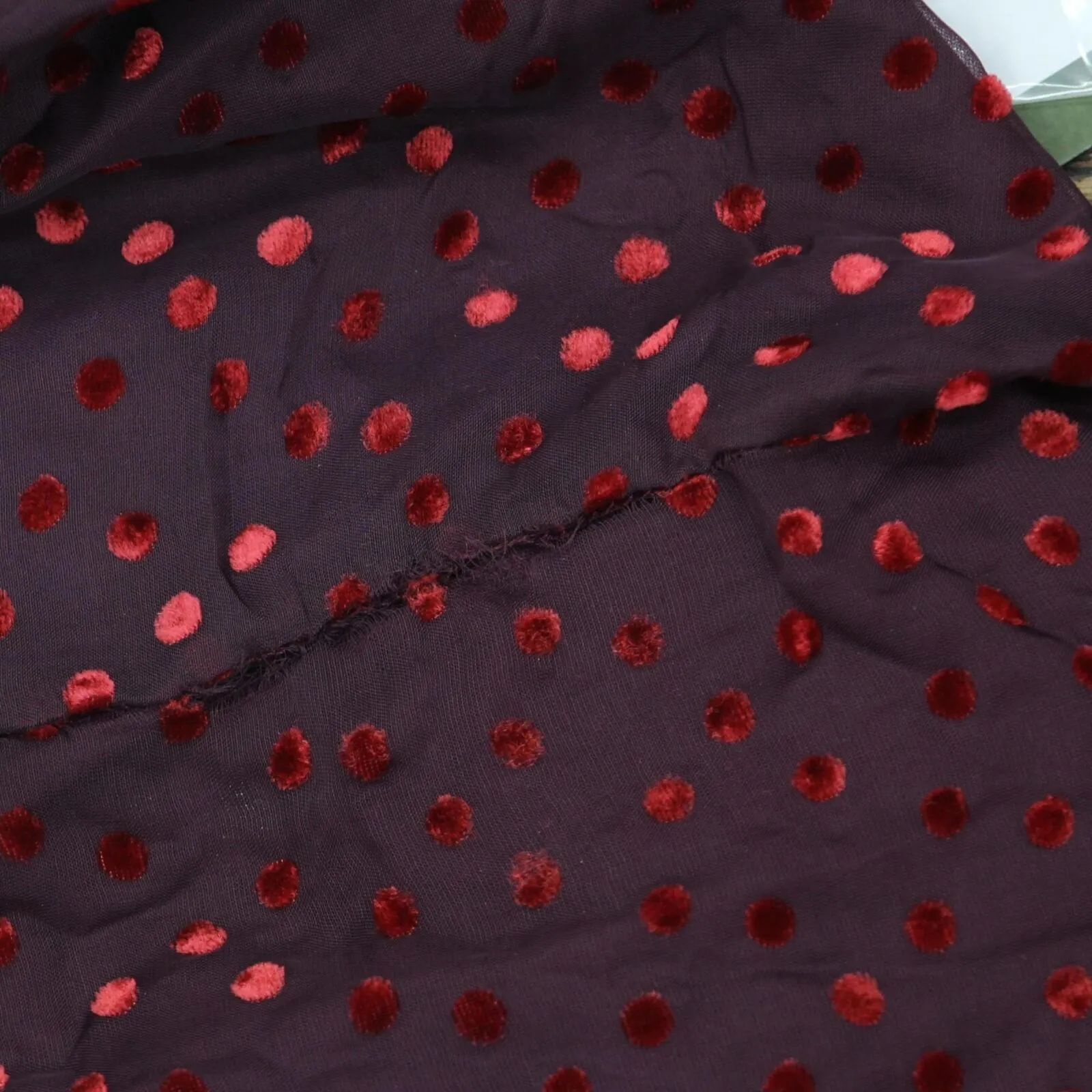 Taylor Womens Velvet-Dot Shift Dress 9915M Wine Red 14