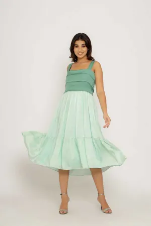 Teal -Tea Green Midi Dress