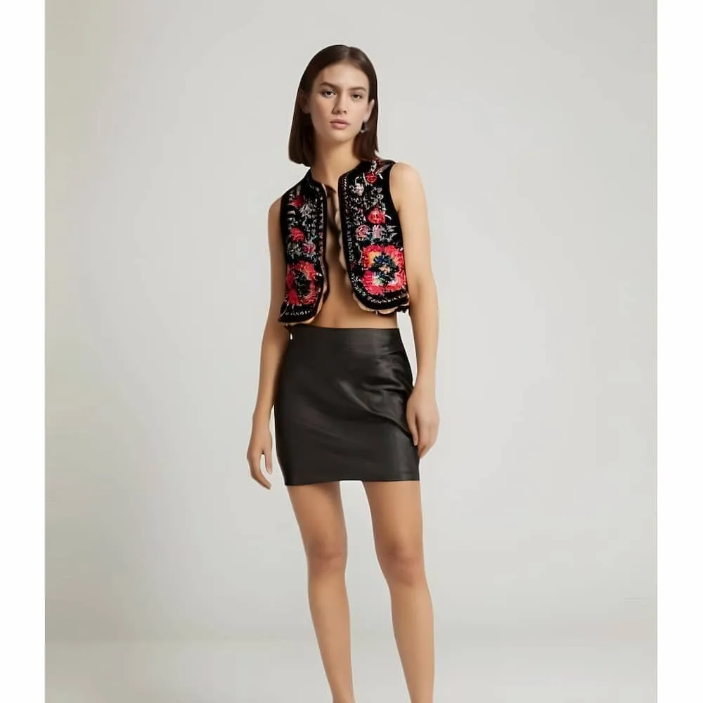 The Aurelia Velvet Embroidered Waistcoat - Multiple Colors