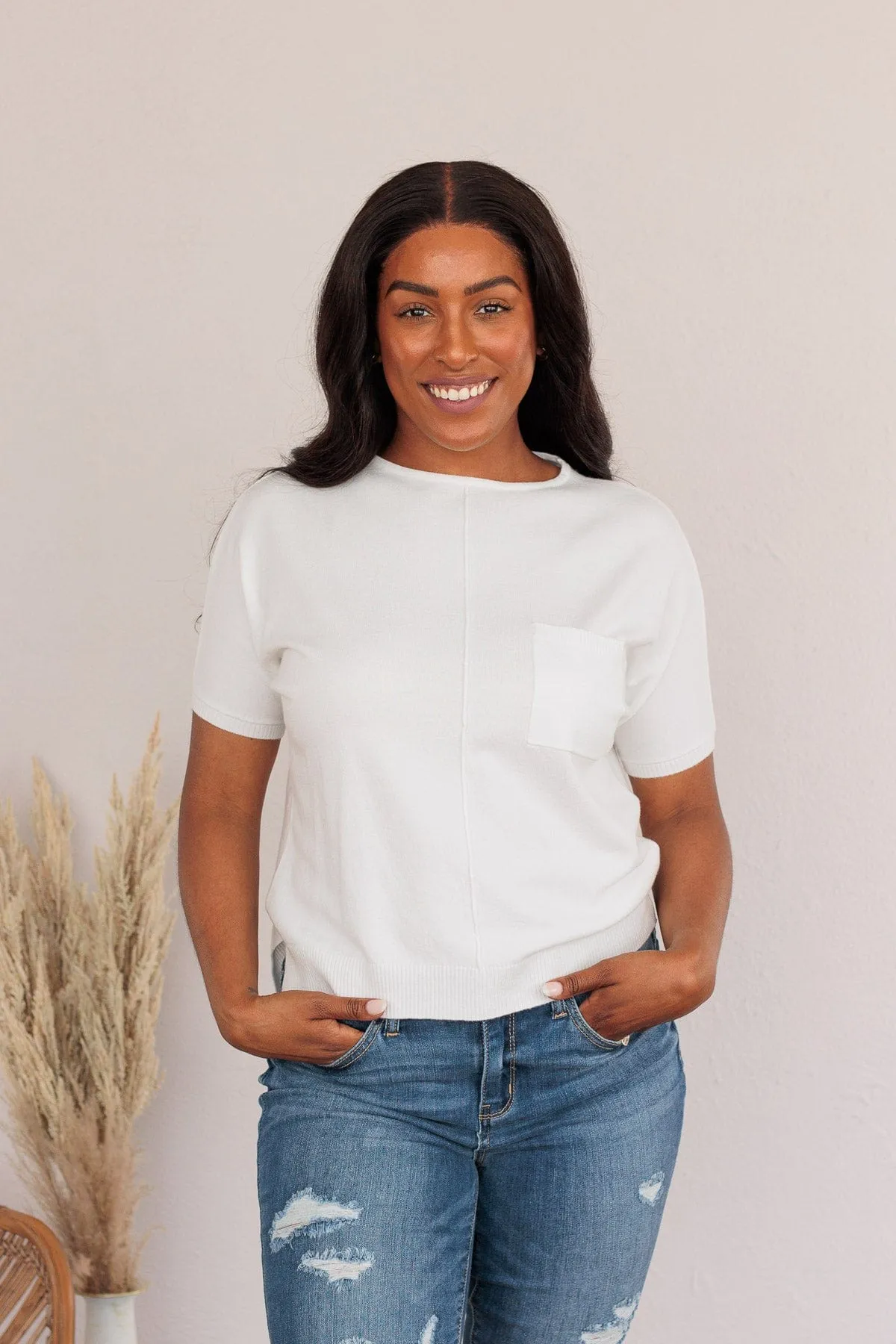 The Fairest Of Them All Pocket Top- Off White