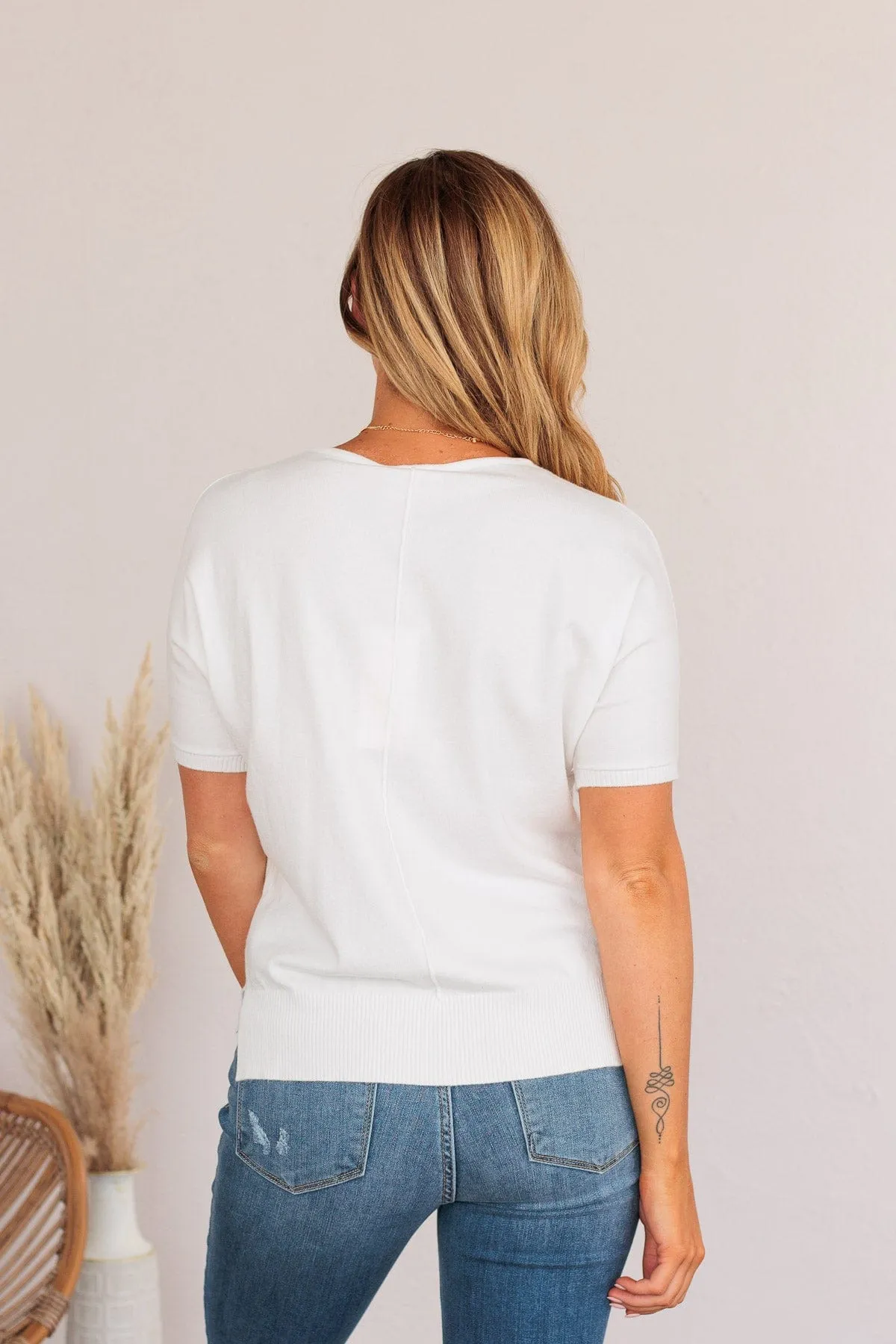 The Fairest Of Them All Pocket Top- Off White