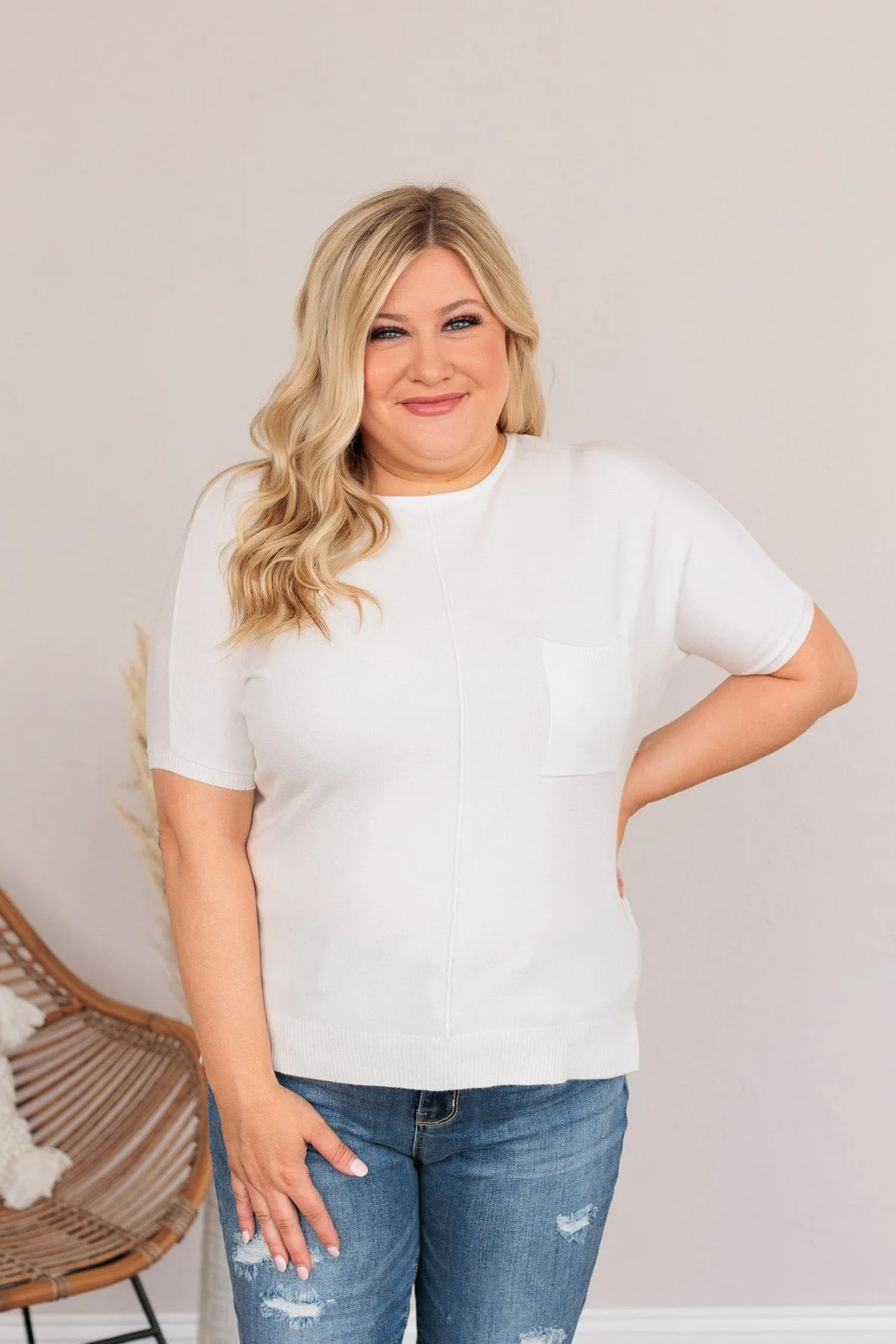 The Fairest Of Them All Pocket Top- Off White