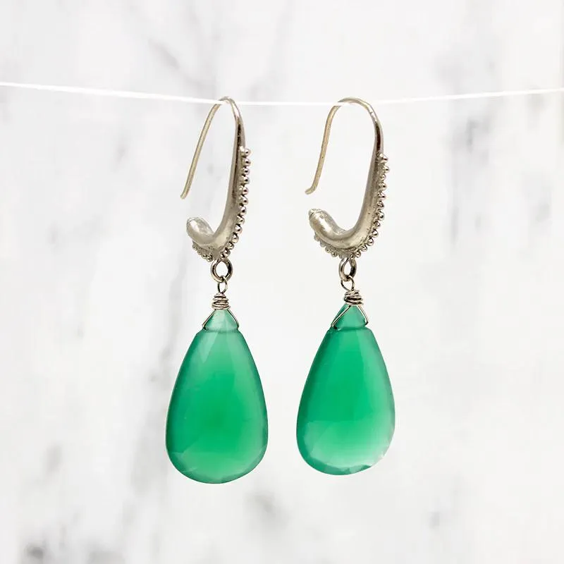 The Mughal Earring with Green Onyx Drops by brunet