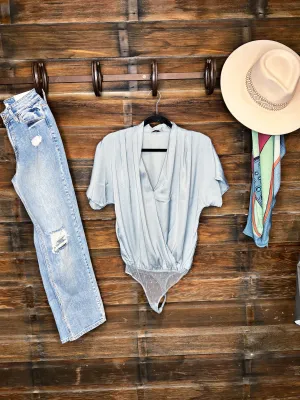 The Skylar Bodysuit Top in Sage