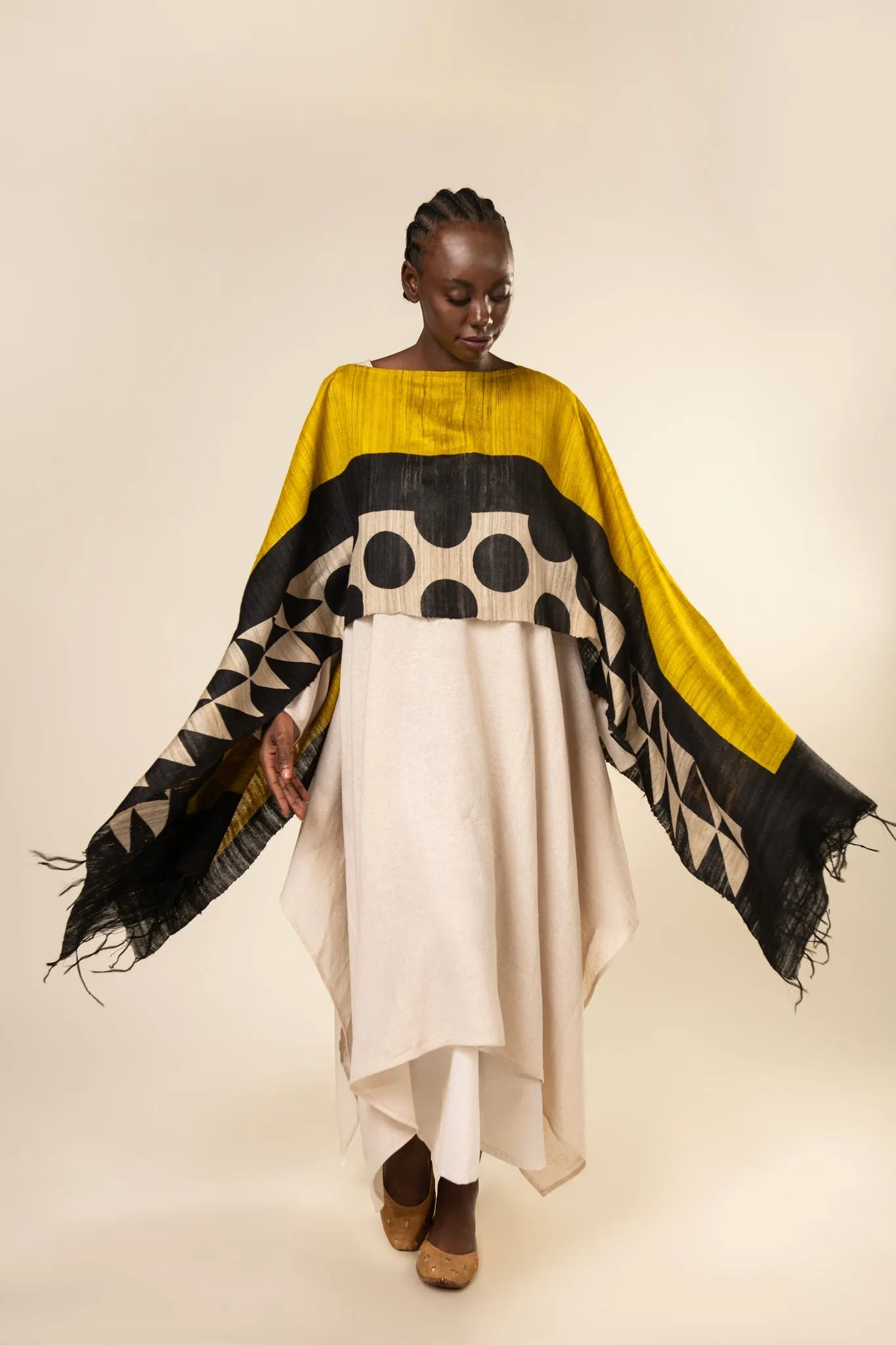 The Sun Tussar Peace Silk 3 in 1 Cape