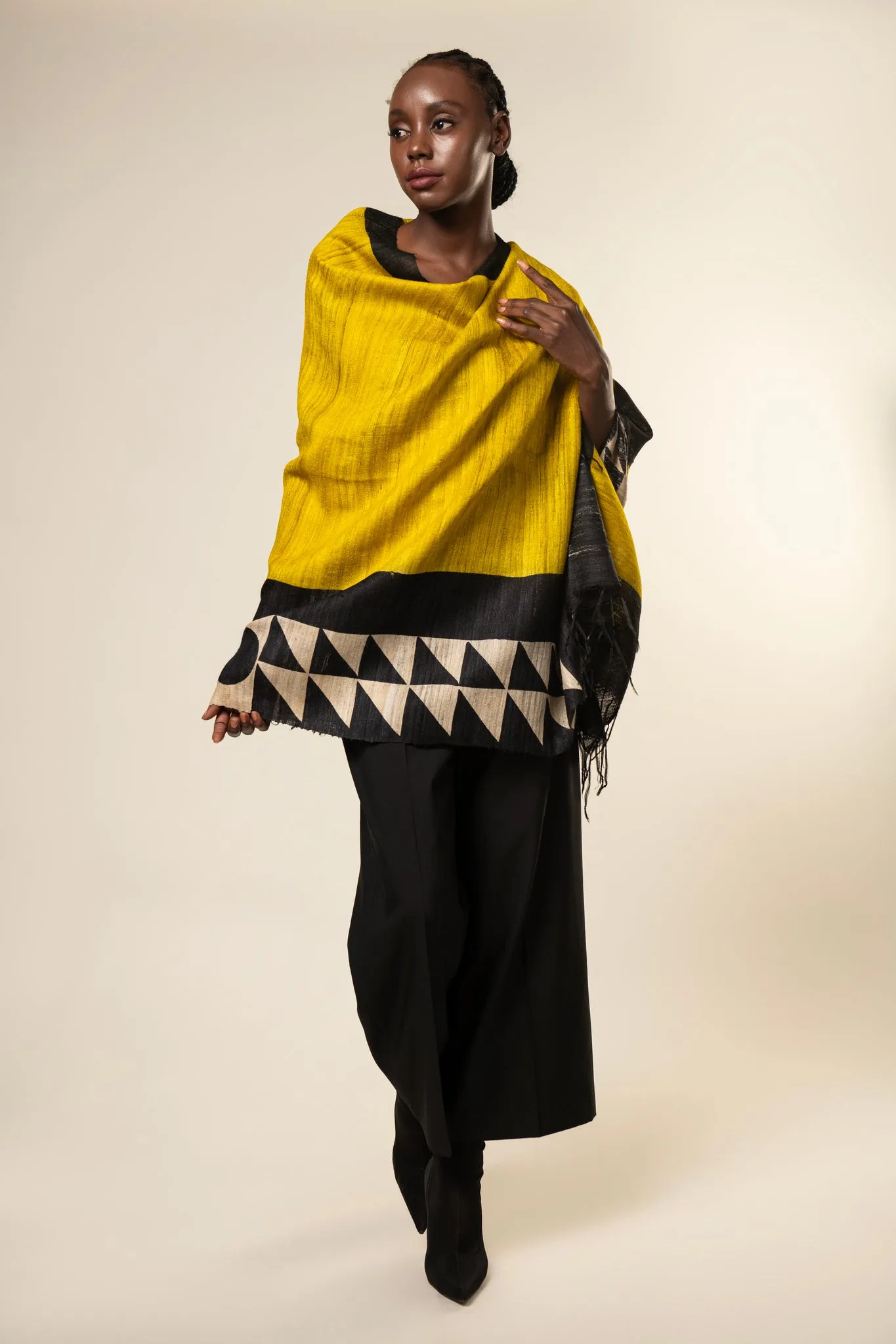 The Sun Tussar Peace Silk 3 in 1 Cape