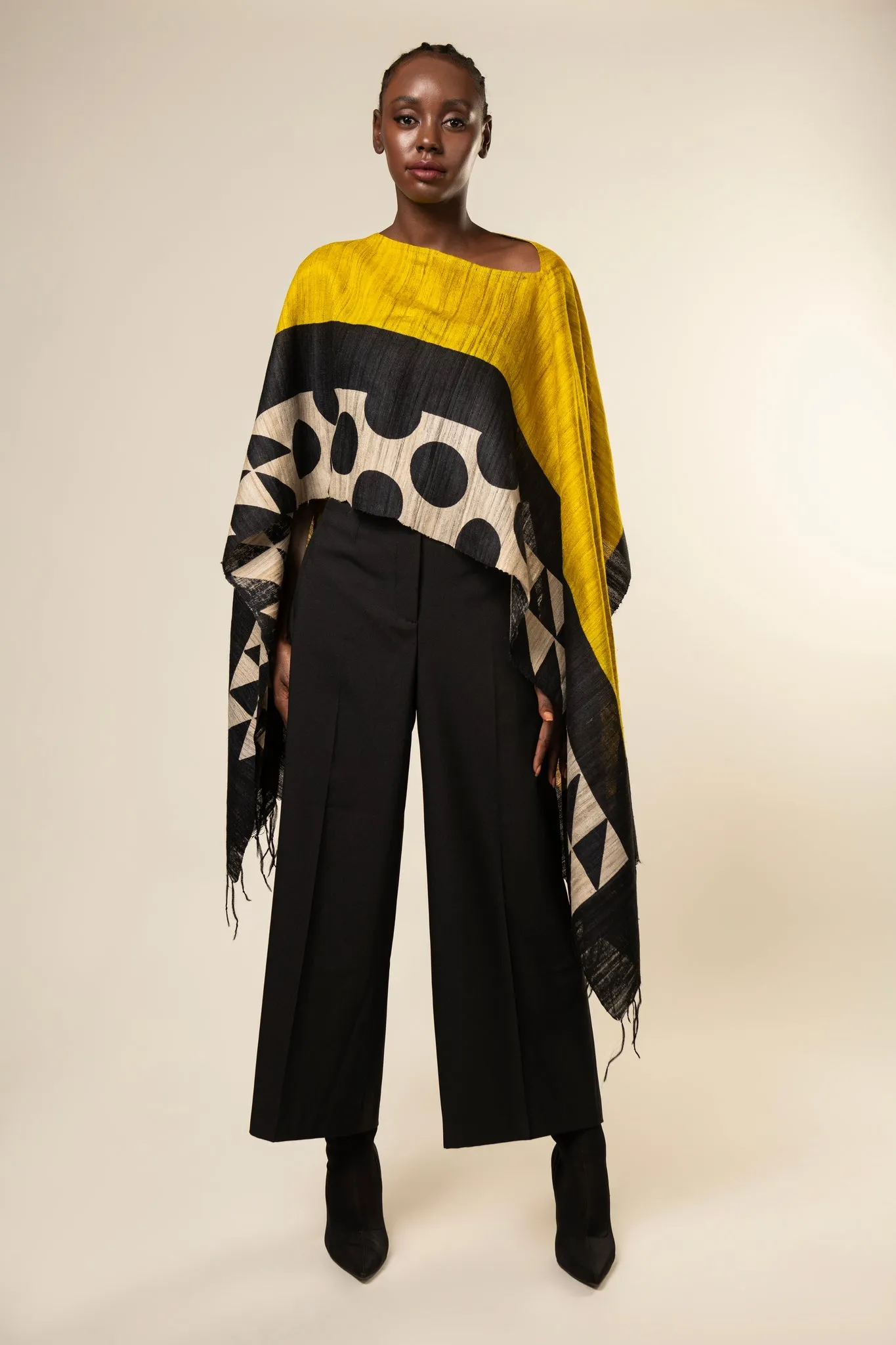 The Sun Tussar Peace Silk 3 in 1 Cape