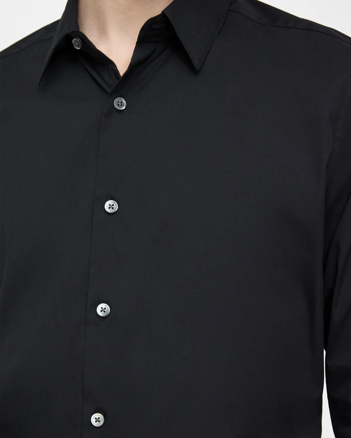 Theory Sylvain Shirt in Good Cotton - Black