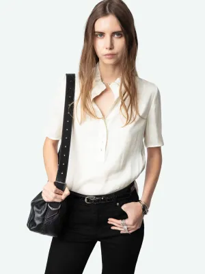 Topher Satin Top in Flake