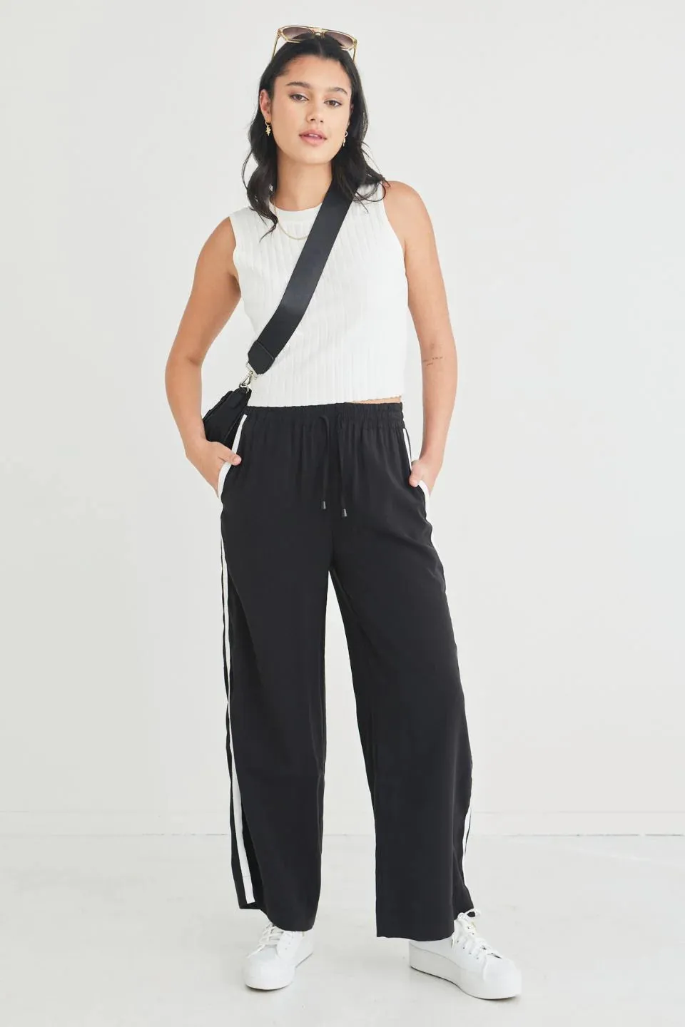 Townie Wide Leg Pants - Black