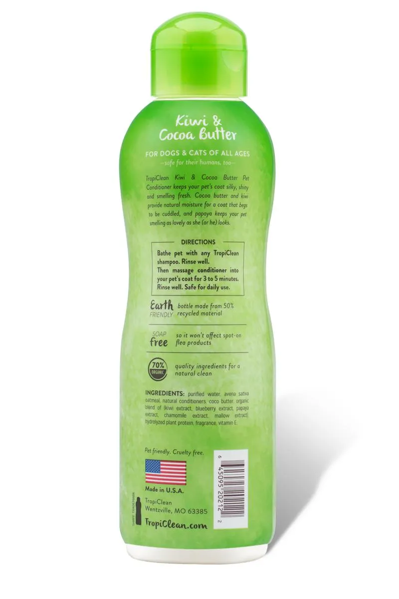 TropiClean Kiwi & Cocoa Butter Moisturizing Pet Conditioner for Dogs and Cats