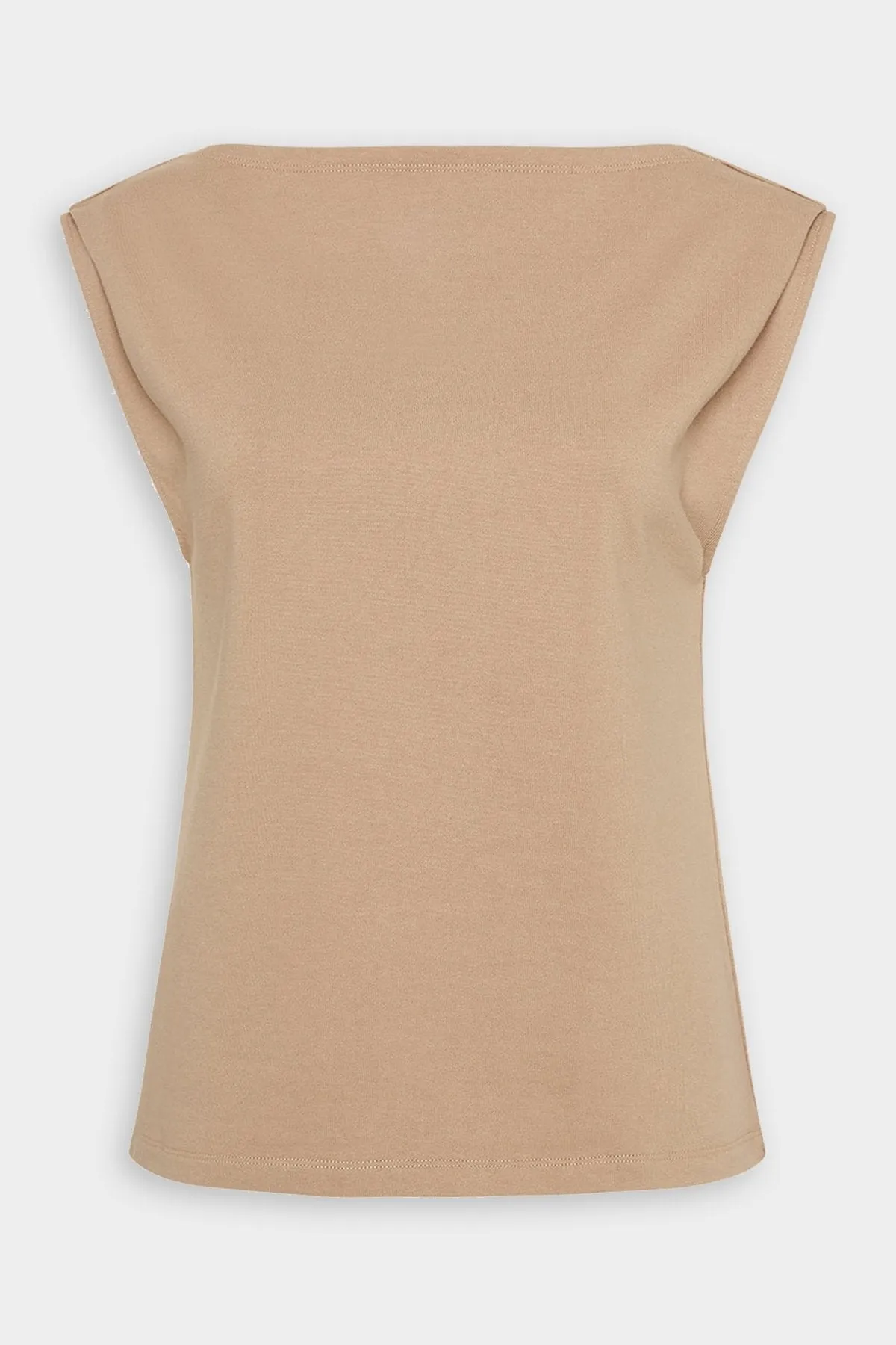 Tuck Shoulder Tee Top in Nutmeg